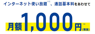 ネットは低速ですが使い放題